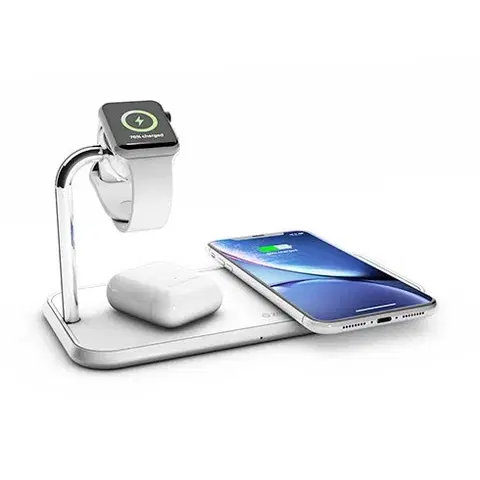 Nabíjačky pre mobilné telefóny ZENS Aluminium Dual Wireless Charger + Watch 10W - White ZEDC05W
