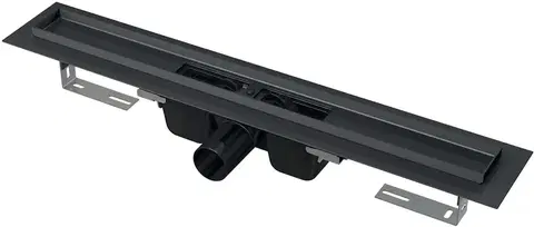 Sprchovacie kúty Alcadrain Podlahový žľab s okrajom pre perforovaný rošt, čierna-mat APZ1BLACK-850 APZ1BLACK-850