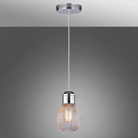 Moderné lampy do obývačky Gliva Závesné svietidlo 1x60w E27 Chróm (bez žiaroviek)