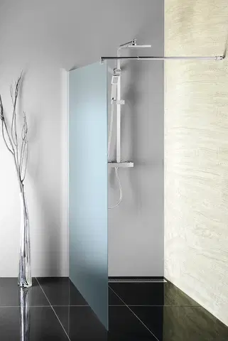 Kúpeľňa AQUALINE - WALK-IN stena na inštaláciu na múr so vzperou, jednodielna, 1000 sklo Brick WI100