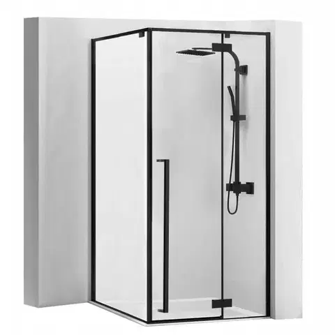 Sprchovacie kúty REA - Sprchový kút Fargo 90x90 čierny matný REA-K6318