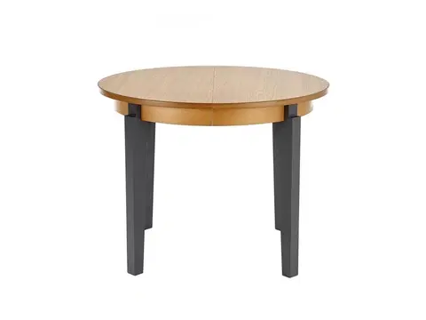 Jedálenské stoly HALMAR Sorbus 100/200 okrúhly rozkladací jedálenský stôl dub medový / grafit