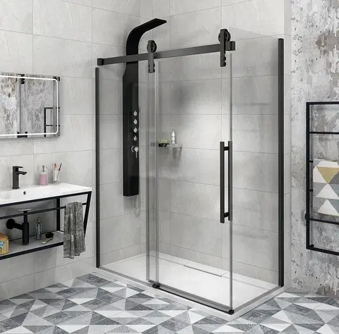 Sprchové dvere GELCO - VOLCANO BLACK obdĺžniková sprchová zástena 1500x800 L/P varianta GV1415GV3480