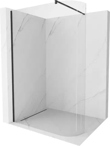Sprchové dvere MEXEN/S - Kioto Sprchová zástena WALK-IN zaoblená 80 x 200, transparent 8 mm, čierna 800-080-101-70-06