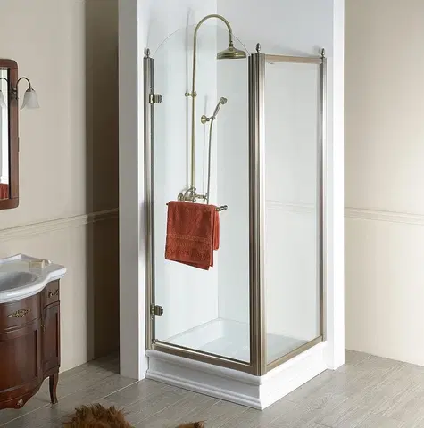 Sprchové dvere GELCO - ANTIQUE štvorcová sprchová zástena 800x800 L varianta GQ1280LCGQ5680C