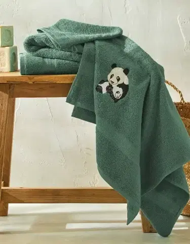 Uteráky a žinky Froté súprava kúpeľňového textilu s výšivkou pandy