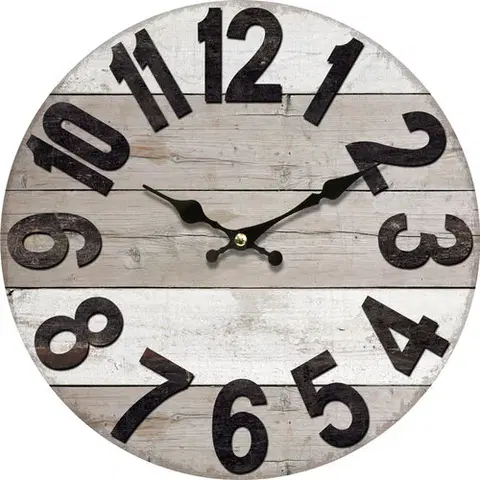 Hodiny Drevené nástenné hodiny Vintage wood, pr. 34 cm