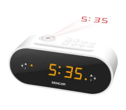 Predlžovacie káble Sencor Sencor - Rádiobudík s LED displejom a projektorom 5W/230V biela 