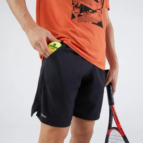 bedminton Pánske tenisové šortky Essential+ čierne