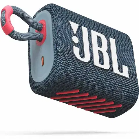 Reprosústavy a reproduktory JBL GO 3 bezdrôtový prenosný reproduktor, modrá/korálová JBL GO3BLUP