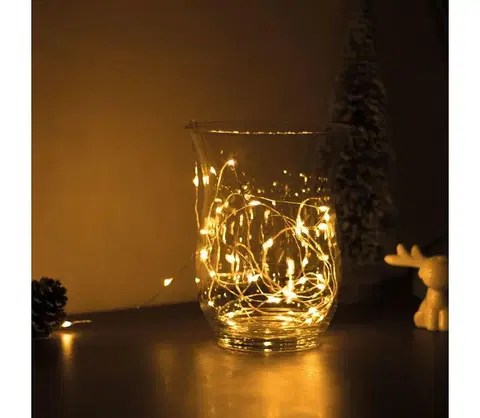 Vianočné dekorácie  LED Vianočná reťaz 50xLED/3xAA 5,25m teplá biela 