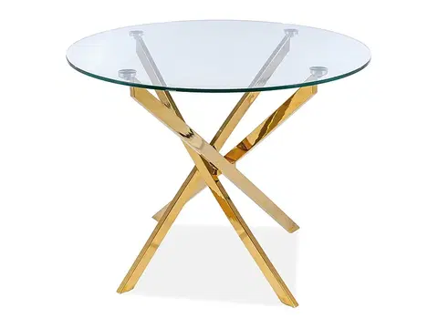 Jedálenské stoly Jedálenský stôl AGIS Signal Zlatá