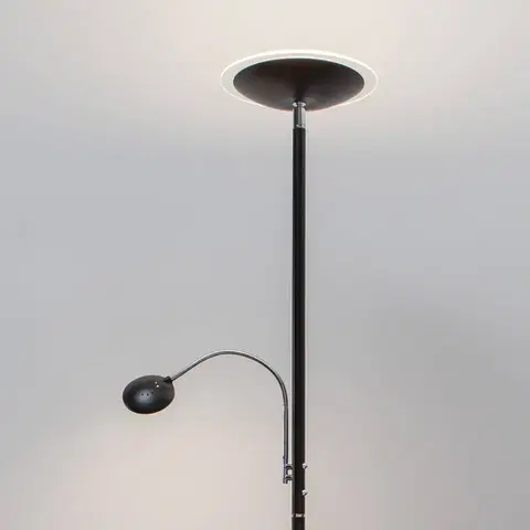 Stojacie lampy Lindby LED stojacia lampa Malea na čítanie, čierna