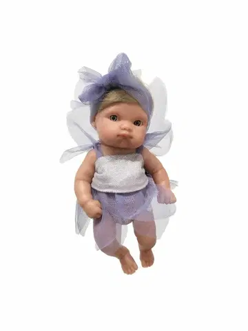 Hračky bábiky ANTONIO JUAN - 85210-1a Víla fialová s blond vláskami - realistická bábika bábätko s celovi