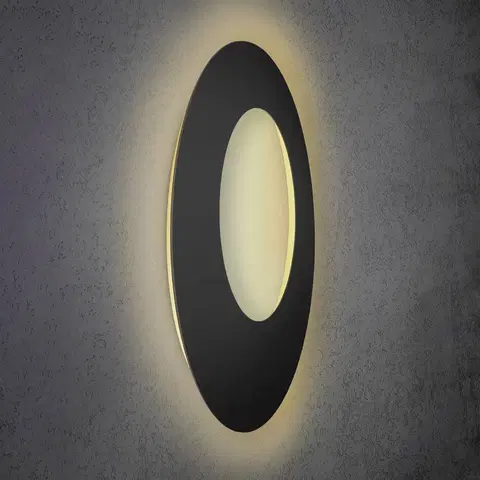 Nástenné svietidlá Escale Escale Blade Open nástenné LED svetlo čierna Ø79cm