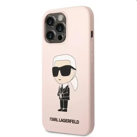 Puzdrá na mobilné telefóny Zadný kryt Karl Lagerfeld Liquid Silicone Ikonik NFT pre Apple iPhone 13 Pro, ružové 57983112388