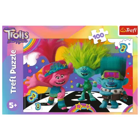 Hračky puzzle TREFL -  Puzzle 100 dielikov - Zábavní Trollovia / Universal Trolls 3 (2023)