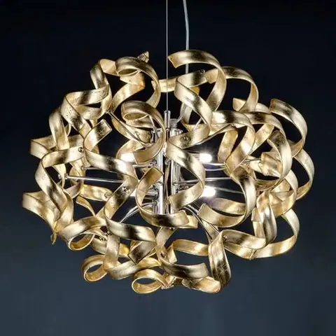 Závesné svietidlá Metallux Závesná lampa Gold, Ø 50 cm