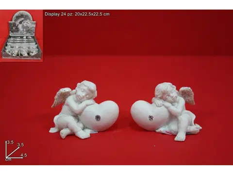 Sošky, figurky - anjeli MAKRO - Anjel so srdcom 4,5cm rôzne druhy