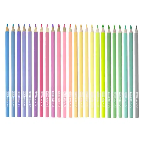 Hračky EASY - Trojhranné pastelky, 24 ks / sada, pastelové farby