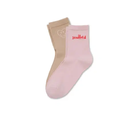 Socks Ponožky so statement nápisom, 2 páry