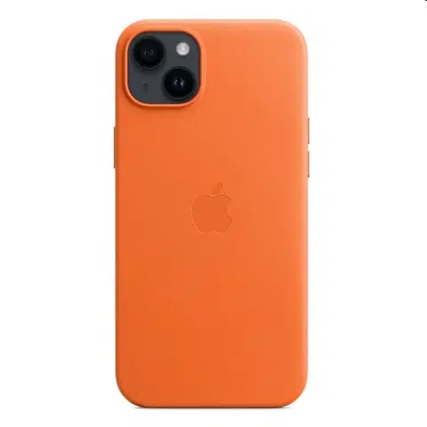 Puzdrá na mobilné telefóny Kožený zadný kryt pre Apple iPhone 14 Plus s MagSafe, oranžová MPPF3ZMA