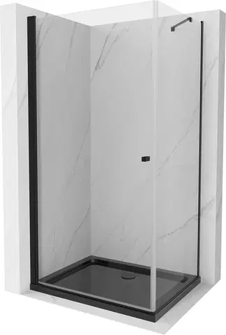 Vane MEXEN/S - Pretória sprchovací kút 100x110, transparent, čierna + sprchová vanička vrátane sifónu 852-100-110-70-00-4070B