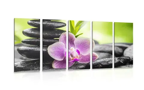 Obrazy Feng Shui 5-dielny obraz tropická Zen kompozícia