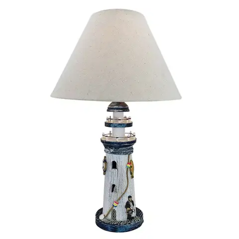 Stolové lampy Sea-Club Stolná lampa 5760 Maják s textilným tienidlom