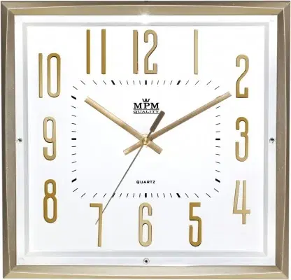 Hodiny Nástenné hodiny MPM, 3172.8000 - zlatá/biela, 30cm