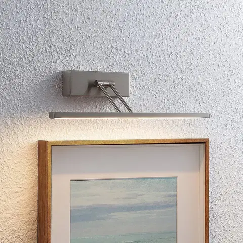 Osvetlenie obrazov Lucande Lucande Thibaud LED svietidlo, nikel, 35,4 cm