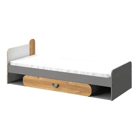 Jednolôžkové postele Posteľ Carini CA11 biela/svetlá grafitová