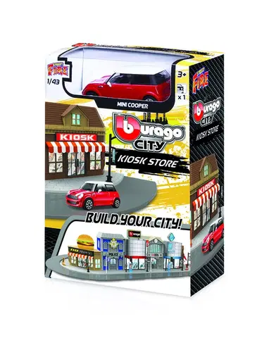 Hračky - autodráhy a garáže pre autíčka BBURAGO - Bburago 1:43 BBURAGO CITY, Kiosk Store