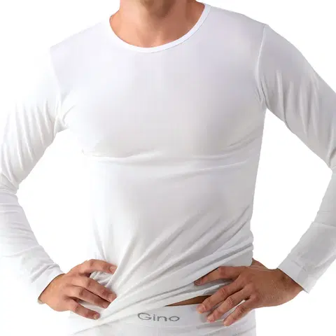 Pánske termo tričká s dlhým rukávom Unisex tričko s dlhým rukávom EcoBamboo biela - M/L
