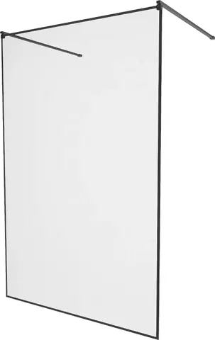 Sprchové dvere MEXEN/S - KIOTO Sprchová zástena 120 x 200, transparent/čierna vzor 8 mm, čierna 800-120-002-70-70