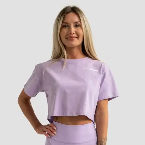 Tričká a tielka GymBeam Dámske tričko Cropped Limitless Lavender  MM