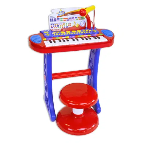 Hudobné hračky BONTEMPI - Detské elektronické piano so stoličkou a mikrofónom