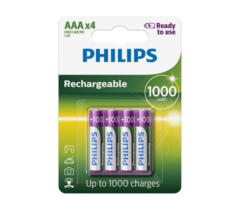 Predlžovacie káble Philips Philips R03B4RTU10/10 - 4 ks Nabíjacie batérie AAA MULTILIFE NiMH/1,2V/1000 mAh 