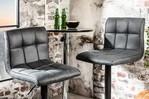 Barové stoličky LuxD Dizajnová barová stolička Modern vintage sivá
