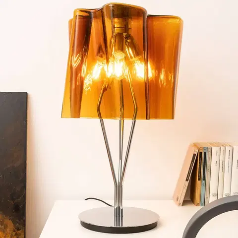 Lampy na nočný stolík Artemide Stolná lampa Artemide Logico 64 cm tabak/chróm