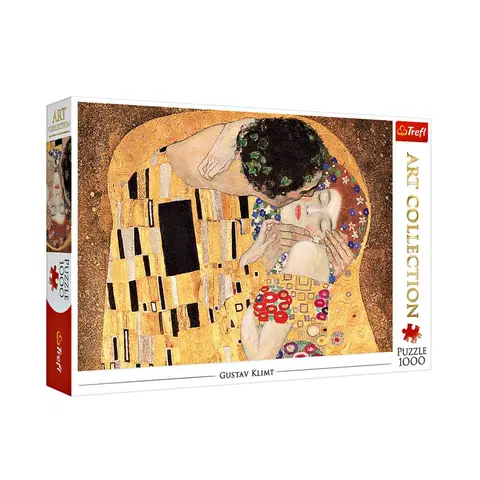 Drobné dekorácie a doplnky Umelecké puzzle "Bozk" Gustav Klimt