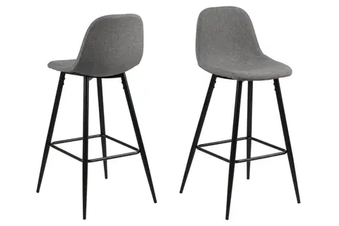 Barové stoličky Dkton Dizajnová barová stolička Nayeli, svetlo šedá a čierna