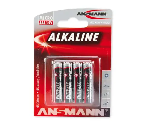 Predlžovacie káble Ansmann Ansmann 09630 LR03 AAA RED - 4ks alkalická batéria 1,5V 