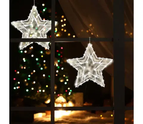 Vianočné dekorácie  LED Vianočná dekorácia do okna 35xLED/3xAA teplá biela 