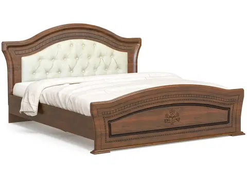 Postele NABBI Molis BC-160 rustikálna manželská posteľ s roštom 160x200 cm čerešňa portofino