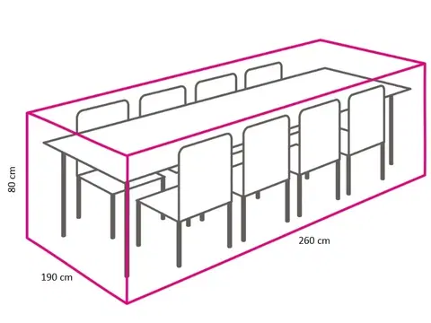 Ochranné plachty Ochranná plachta na stolovú súpravu (190x260x80)