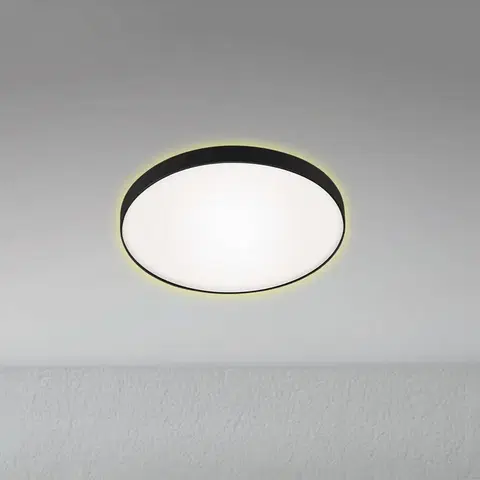 Stropné svietidlá Briloner LED stropné svietidlo Flet s podsvietením, Ø 28,5 cm