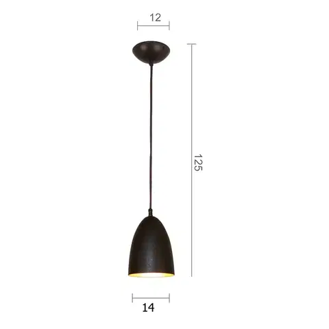 Závesné svietidlá Menzel Menzel Solo Tul14 závesná lampa v hnedo-čiernej