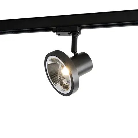Kolajnicove svietidla Moderný 3-fázový koľajnicový reflektor čierny AR111 - Jeany