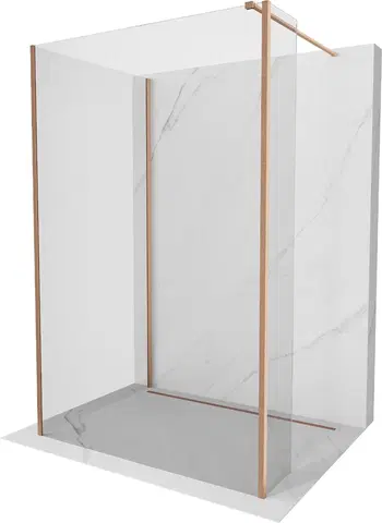 Sprchové dvere MEXEN/S - Kyoto Sprchová zástena WALK-IN 120 x 110 x 30 cm, transparent, meď kartáčovaná 800-120-110-221-65-00-030